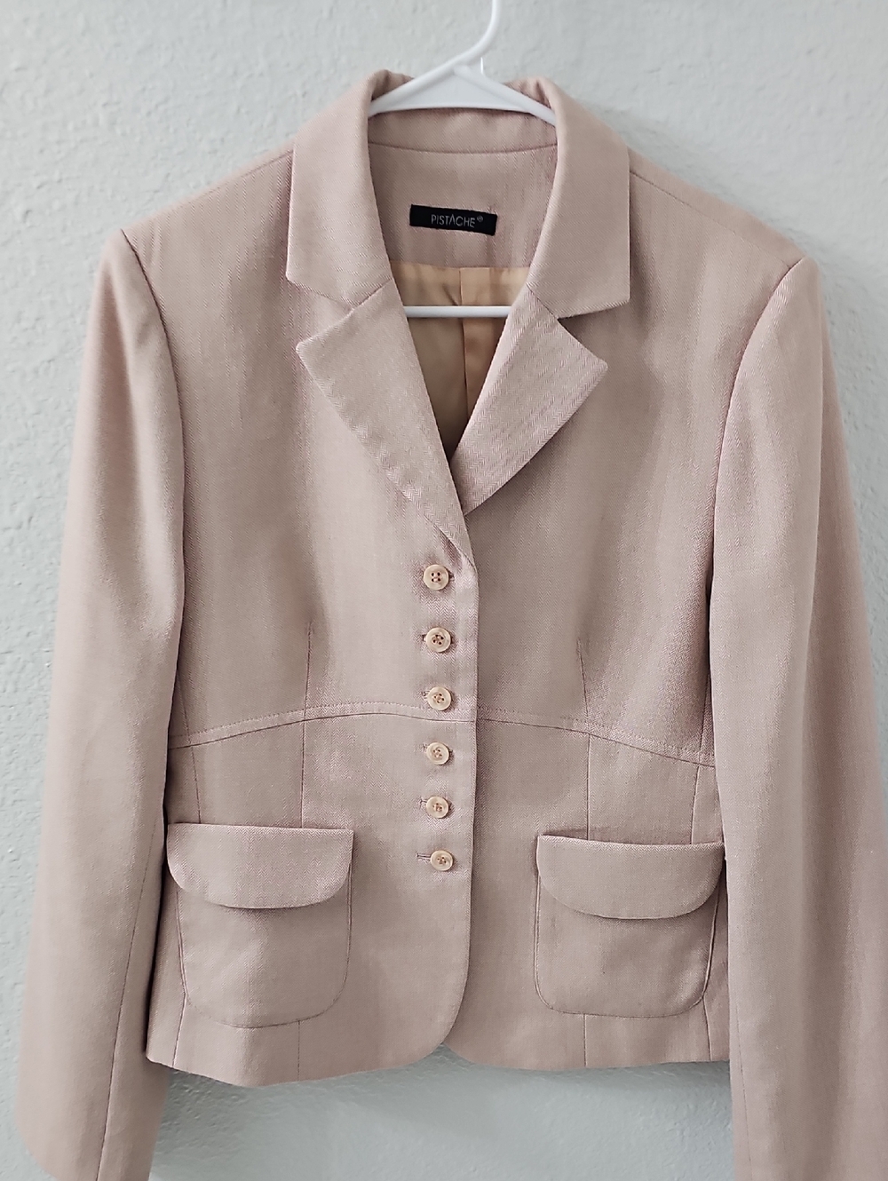 [Like New] PISTACHE Women's Blush Pink Tailored Button-Up Blazer